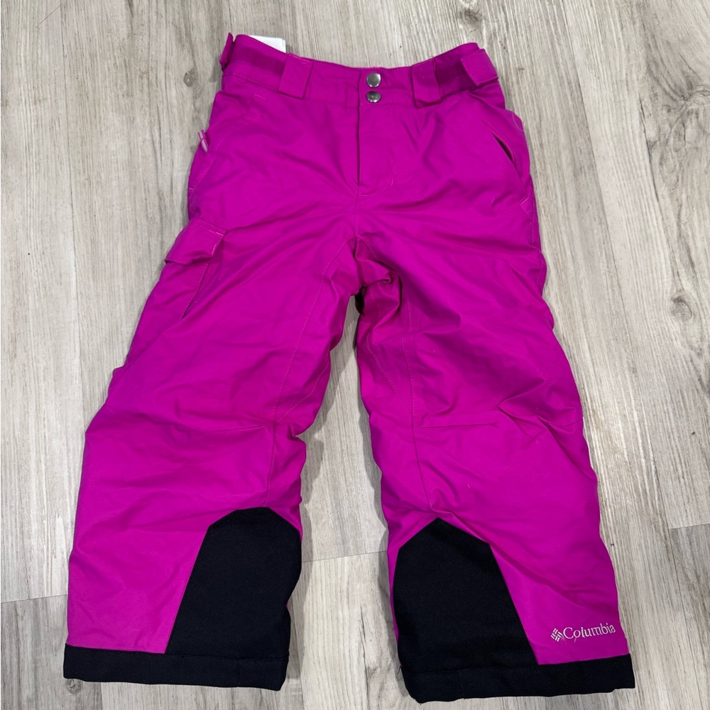Columbia Omni-heat bugaboo pink snow pants xxs girls 4-5 ski sled outgrow